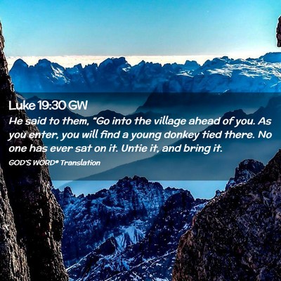 Picture 02 - Luke 19:30 GW - He said to them, “Go into the village ahead of - Bible Verse Picture