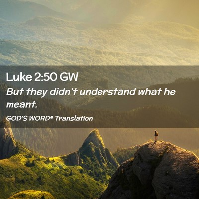 Picture 02 - Luke 2:50 GW - But they didn’t understand what he - Bible Verse Picture