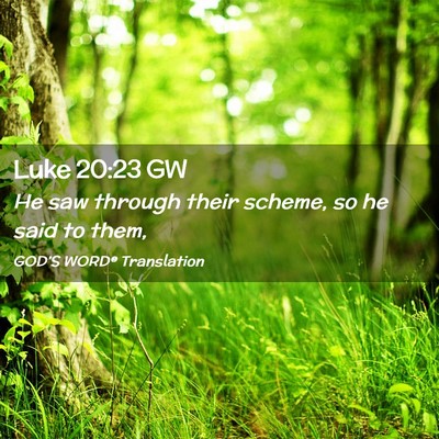 Picture 02 - Luke 20:23 GW - He saw through their scheme, so he said to - Bible Verse Picture