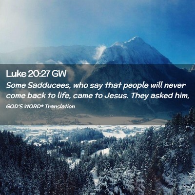 Picture 02 - Luke 20:27 GW - Some Sadducees, who say that people will never - Bible Verse Picture