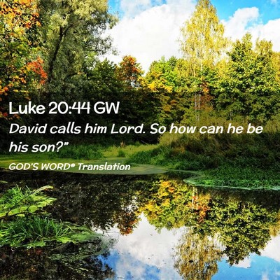Picture 02 - Luke 20:44 GW - David calls him Lord. So how can he be his - Bible Verse Picture