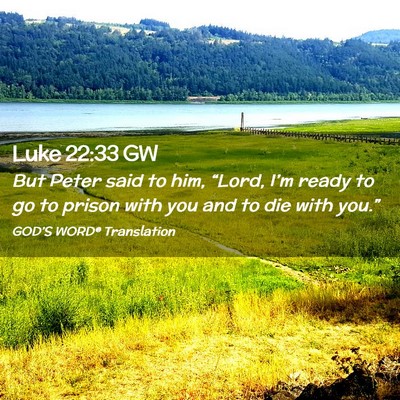 Picture 02 - Luke 22:33 GW - But Peter said to him, “Lord, I’m ready to go - Bible Verse Picture