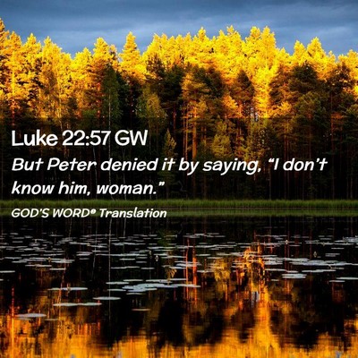 Picture 02 - Luke 22:57 GW - But Peter denied it by saying, “I don’t know - Bible Verse Picture