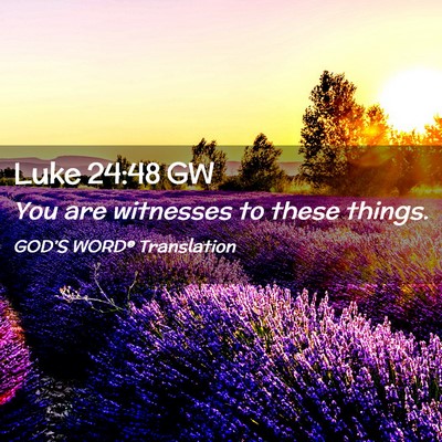 Picture 02 - Luke 24:48 GW - You are witnesses to these - Bible Verse Picture
