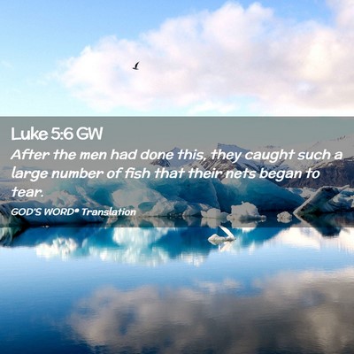Picture 02 - Luke 5:6 GW - After the men had done this, they caught such a - Bible Verse Picture