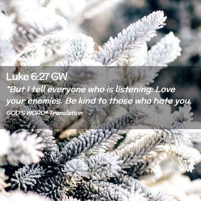 Picture 02 - Luke 6:27 GW - “But I tell everyone who is listening: Love - Bible Verse Picture