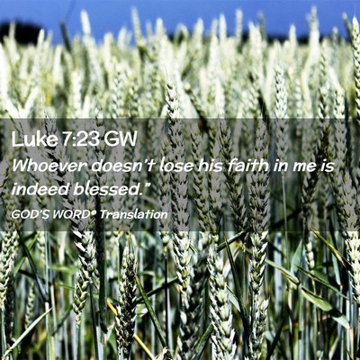Picture 02 - Luke 7:23 GW - Whoever doesn’t lose his faith in me is indeed - Bible Verse Picture