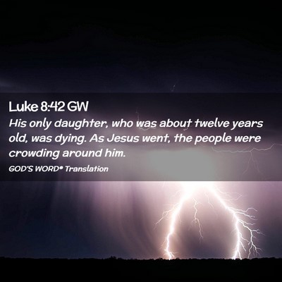 Picture 02 - Luke 8:42 GW - His only daughter, who was about twelve years - Bible Verse Picture