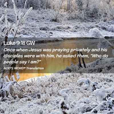 Picture 02 - Luke 9:18 GW - Once when Jesus was praying privately and his - Bible Verse Picture