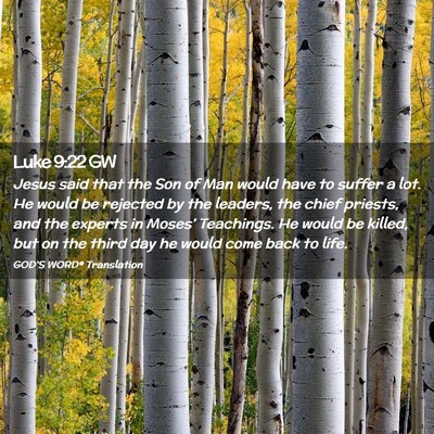 Picture 02 - Luke 9:22 GW - Jesus said that the Son of Man would have to - Bible Verse Picture