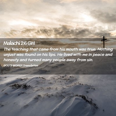 Picture 02 - Malachi 2:6 GW - The teaching that came from his mouth was true. - Bible Verse Picture