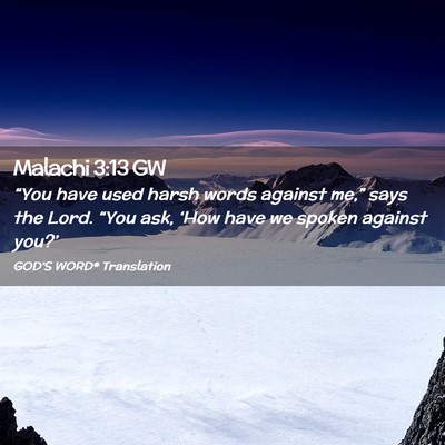 Picture 02 - Malachi 3:13 GW - “You have used harsh words against me,” says - Bible Verse Picture