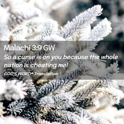 Picture 02 - Malachi 3:9 GW - So a curse is on you because the whole nation is - Bible Verse Picture