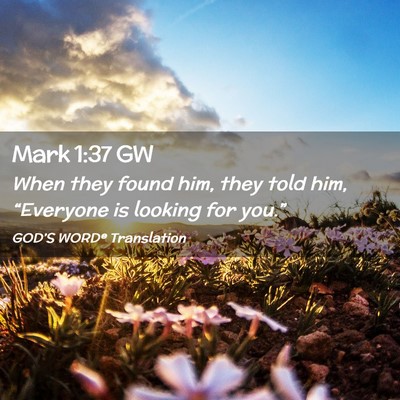 Picture 02 - Mark 1:37 GW - When they found him, they told him, “Everyone - Bible Verse Picture