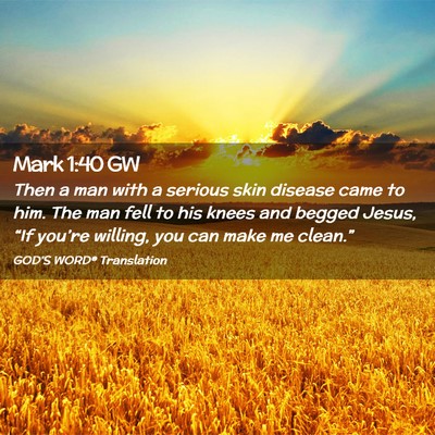 Picture 02 - Mark 1:40 GW - Then a man with a serious skin disease came to - Bible Verse Picture
