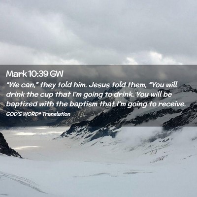 Picture 02 - Mark 10:39 GW - “We can,” they told him. Jesus told them, - Bible Verse Picture