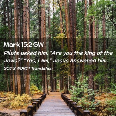 Picture 02 - Mark 15:2 GW - Pilate asked him, “Are you the king of the - Bible Verse Picture