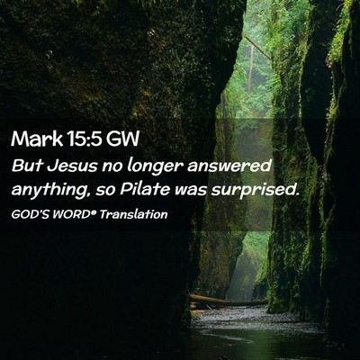 Picture 02 - Mark 15:5 GW - But Jesus no longer answered anything, so Pilate - Bible Verse Picture