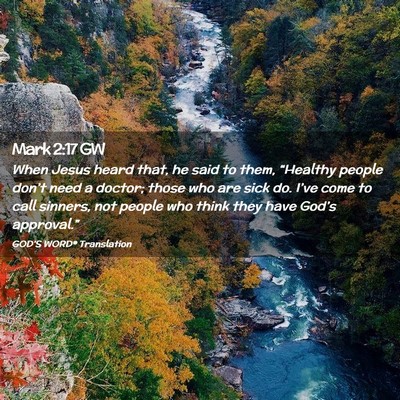 Picture 02 - Mark 2:17 GW - When Jesus heard that, he said to them, - Bible Verse Picture