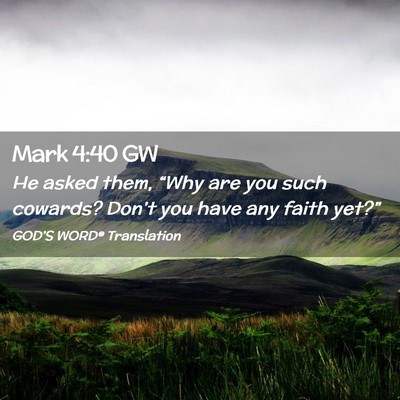 Picture 02 - Mark 4:40 GW - He asked them, “Why are you such cowards? - Bible Verse Picture
