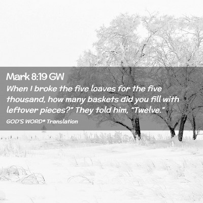Picture 02 - Mark 8:19 GW - When I broke the five loaves for the five - Bible Verse Picture