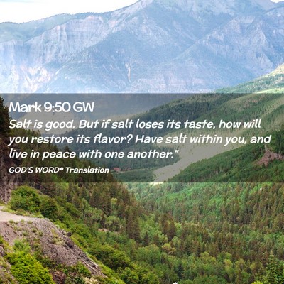 Picture 02 - Mark 9:50 GW - Salt is good. But if salt loses its taste, how - Bible Verse Picture