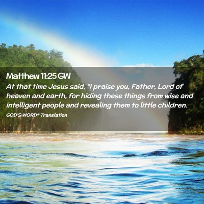 Picture 02 - Matthew 11:25 GW - At that time Jesus said, “I praise you, Father, - Bible Verse Picture