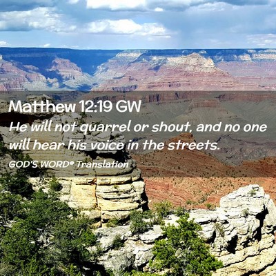 Picture 02 - Matthew 12:19 GW - He will not quarrel or shout, and no one will - Bible Verse Picture