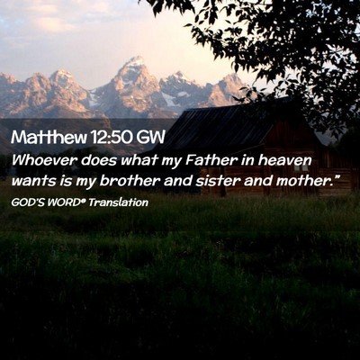 Picture 02 - Matthew 12:50 GW - Whoever does what my Father in heaven wants is my - Bible Verse Picture