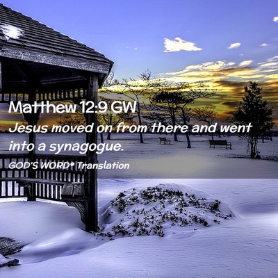 Picture 02 - Matthew 12:9 GW - Jesus moved on from there and went into a - Bible Verse Picture