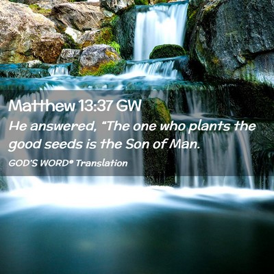 Picture 02 - Matthew 13:37 GW - He answered, “The one who plants the good seeds - Bible Verse Picture