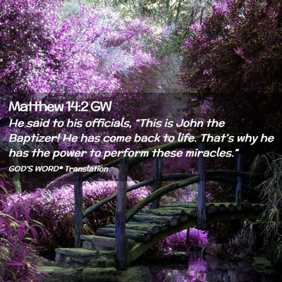 Picture 02 - Matthew 14:2 GW - He said to his officials, “This is John the - Bible Verse Picture
