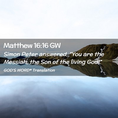 Picture 02 - Matthew 16:16 GW - Simon Peter answered, “You are the Messiah, the - Bible Verse Picture