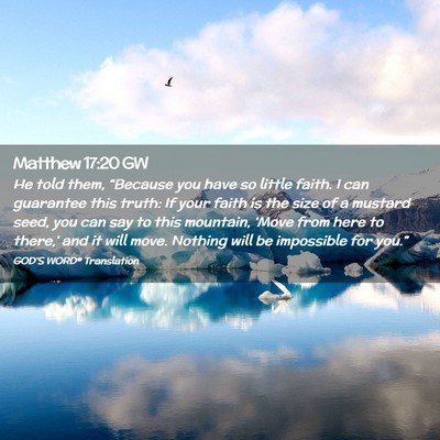Picture 02 - Matthew 17:20 GW - He told them, “Because you have so little - Bible Verse Picture