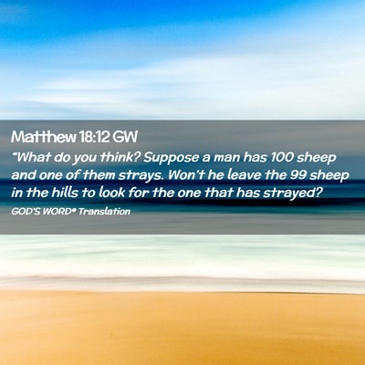 Picture 02 - Matthew 18:12 GW - “What do you think? Suppose a man has 100 sheep - Bible Verse Picture