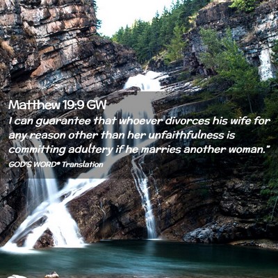 Picture 02 - Matthew 19:9 GW - I can guarantee that whoever divorces his wife - Bible Verse Picture