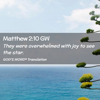 Picture 02 - Matthew 2:10 GW - They were overwhelmed with joy to see the - Bible Verse Picture