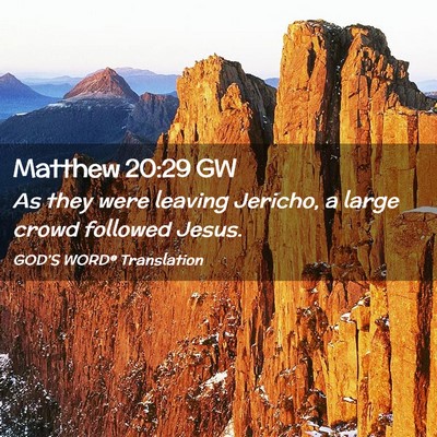 Picture 02 - Matthew 20:29 GW - As they were leaving Jericho, a large crowd - Bible Verse Picture