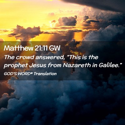 Picture 02 - Matthew 21:11 GW - The crowd answered, “This is the prophet Jesus - Bible Verse Picture