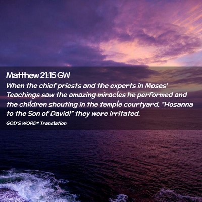 Picture 02 - Matthew 21:15 GW - When the chief priests and the experts in - Bible Verse Picture