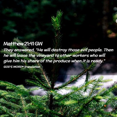 Picture 02 - Matthew 21:41 GW - They answered, “He will destroy those evil - Bible Verse Picture