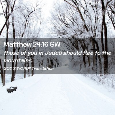 Picture 02 - Matthew 24:16 GW - those of you in Judea should flee to the - Bible Verse Picture
