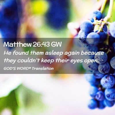 Picture 02 - Matthew 26:43 GW - He found them asleep again because they - Bible Verse Picture