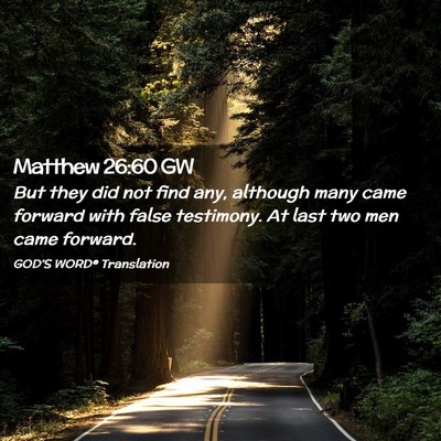 Picture 02 - Matthew 26:60 GW - But they did not find any, although many came - Bible Verse Picture