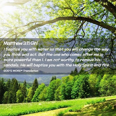 Picture 02 - Matthew 3:11 GW - I baptize you with water so that you will change - Bible Verse Picture