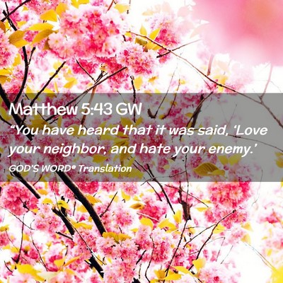 Picture 02 - Matthew 5:43 GW - “You have heard that it was said, ‘Love your - Bible Verse Picture