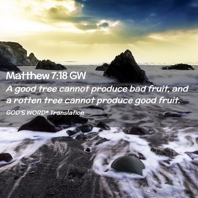 Picture 02 - Matthew 7:18 GW - A good tree cannot produce bad fruit, and a - Bible Verse Picture