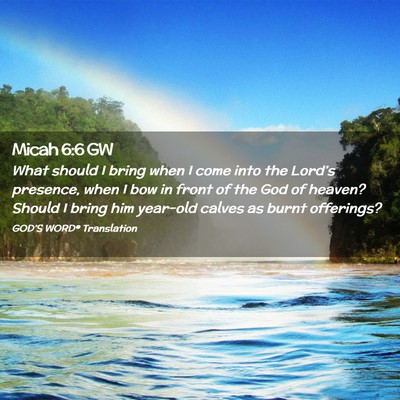 Picture 02 - Micah 6:6 GW - What should I bring when I come into the Lord’s - Bible Verse Picture