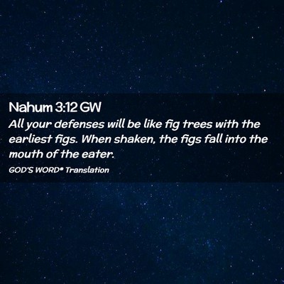 Picture 02 - Nahum 3:12 GW - All your defenses will be like fig trees with the - Bible Verse Picture