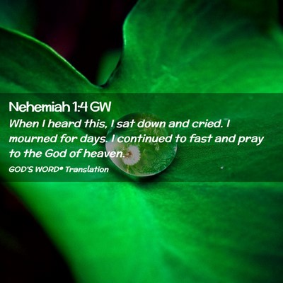 Picture 02 - Nehemiah 1:4 GW - When I heard this, I sat down and cried. I - Bible Verse Picture